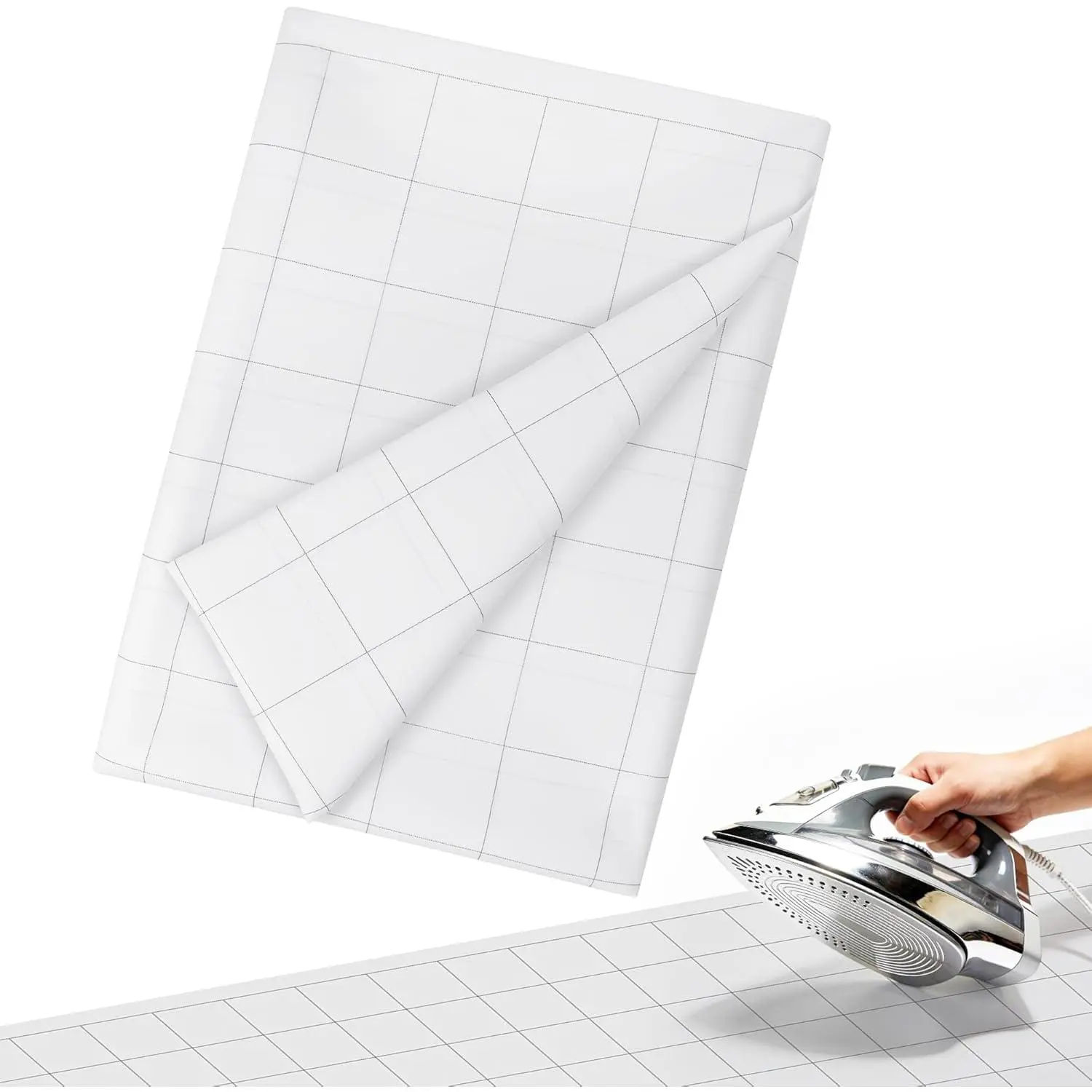 Fusible Interfacing with 2.5 x 2.5 Inches Grid - 47" x 4 Yds Nonwoven Layout Grid Iron on Interfacing Lightweight Fusible Interfacing with Grid Lines Pre-Printed for Quilting,Sewing,Crafts Supplies