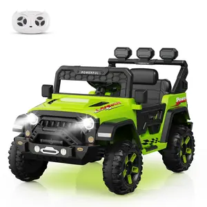 3 Speeds, Gentle Start, Music, LED Lights, Wireless, Safety Belt, Battery Display  12V Electric Ride-On Truck for Kids Ages 3-6 – Battery Powered Toy Car with 2.4G Remote,