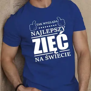 Tak Wygląda Najlepszy Zięć Na Świecie Two Thumbs Up Polish Son-In-Law Graphic Cotton Oversized Comfort Royal Blue Men T-Shirt