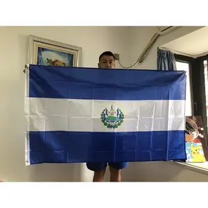 SKY FLAG SV SLV El Salvador flag 90x150cm Patriotic Symbol Of El Salvador Flag polyester hanging banner For Decoration