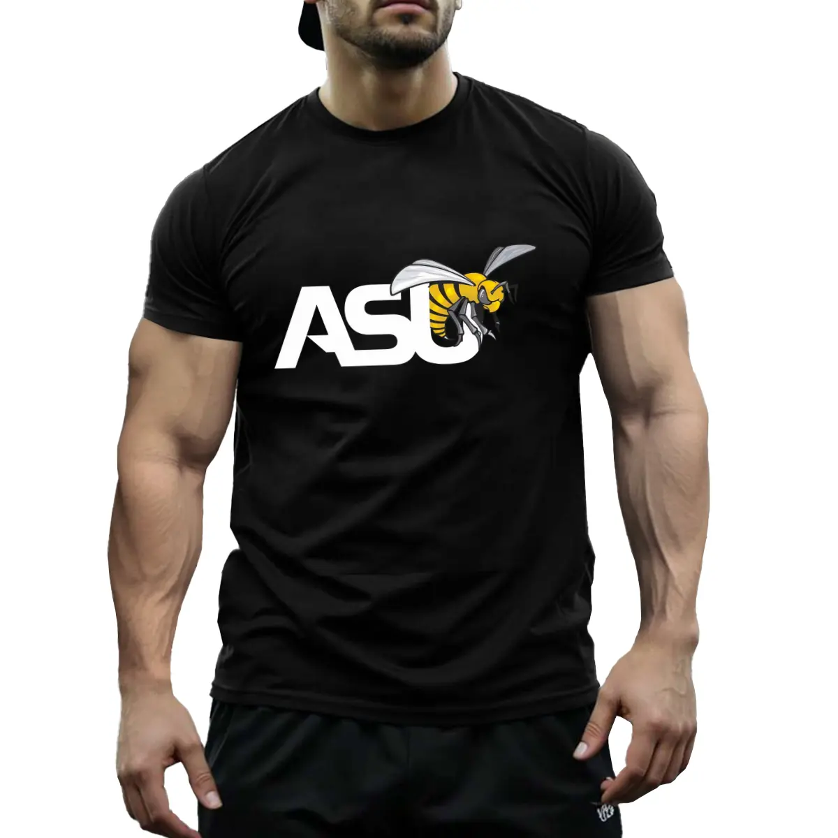 Alabama State Hornets Graphic T-Shirt for Men - 100 Cotton Breathable Comfortable Crewneck Tee with Bold Asu Print - Perfect for Sports Casual Wear and Gifts (Black)