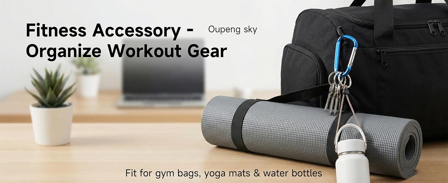 12PCS Carabiner Keychain Clip-3" Aluminum Caribeener Key Clip,D Ring Shape Nonlocking Carabeaner Hook Buckle,Multi-Function Spring Snap Key Clips Tool for Home,Camping,Hiking,Traveling,Backpack