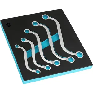 S-Style Box Wrench Set, Metric, 5-, 10mm to 19mm, 12 Point, CR-V Steel, with EVA  Tool Organizer
