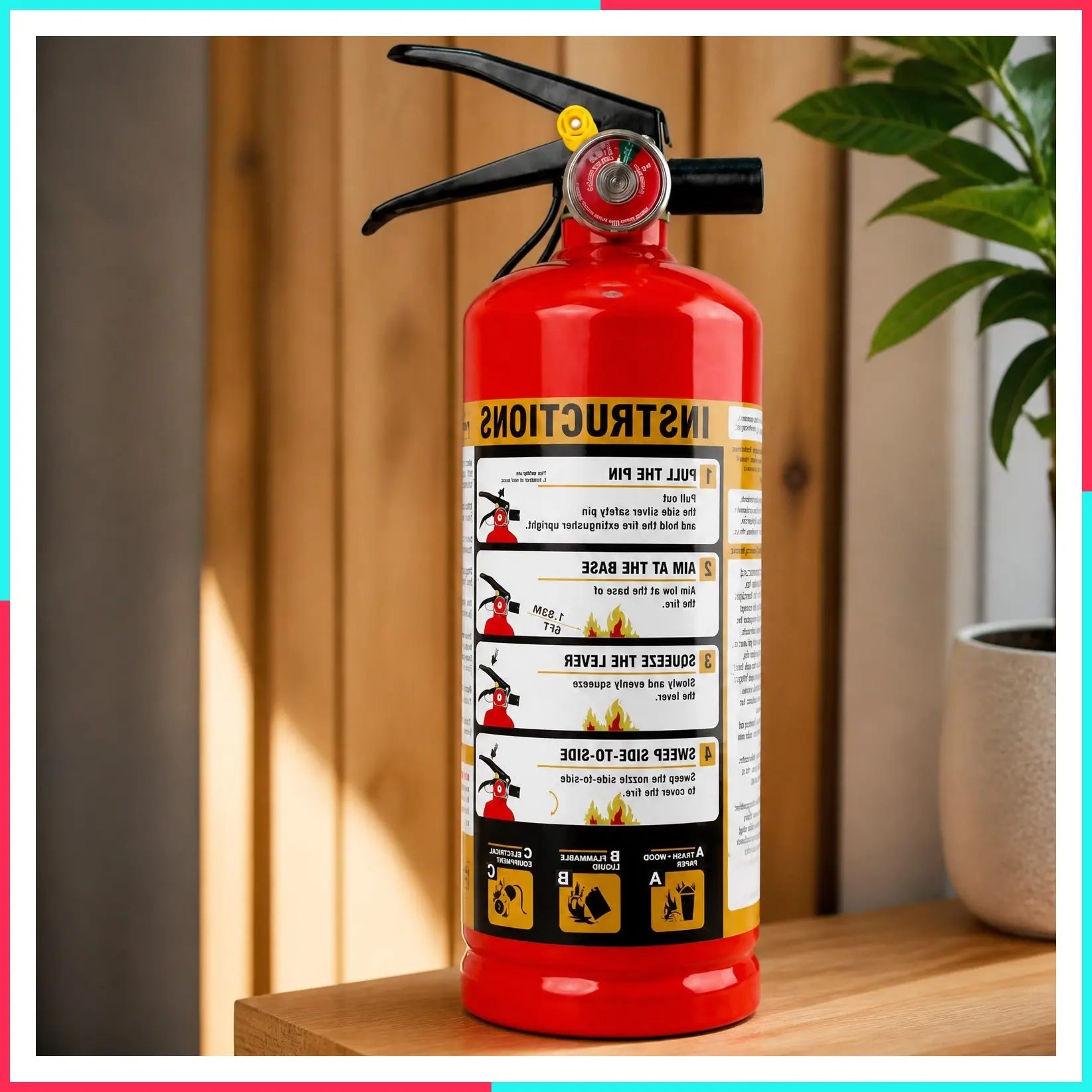Home Fire Extinguisher, 2.5 lb ABC Dry Chemical 1-A:10-B:C, 1 Pack