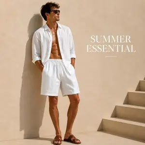 Men's Summer Linen Shorts | Elastic Waist Casual Beach & Vacation Shorts