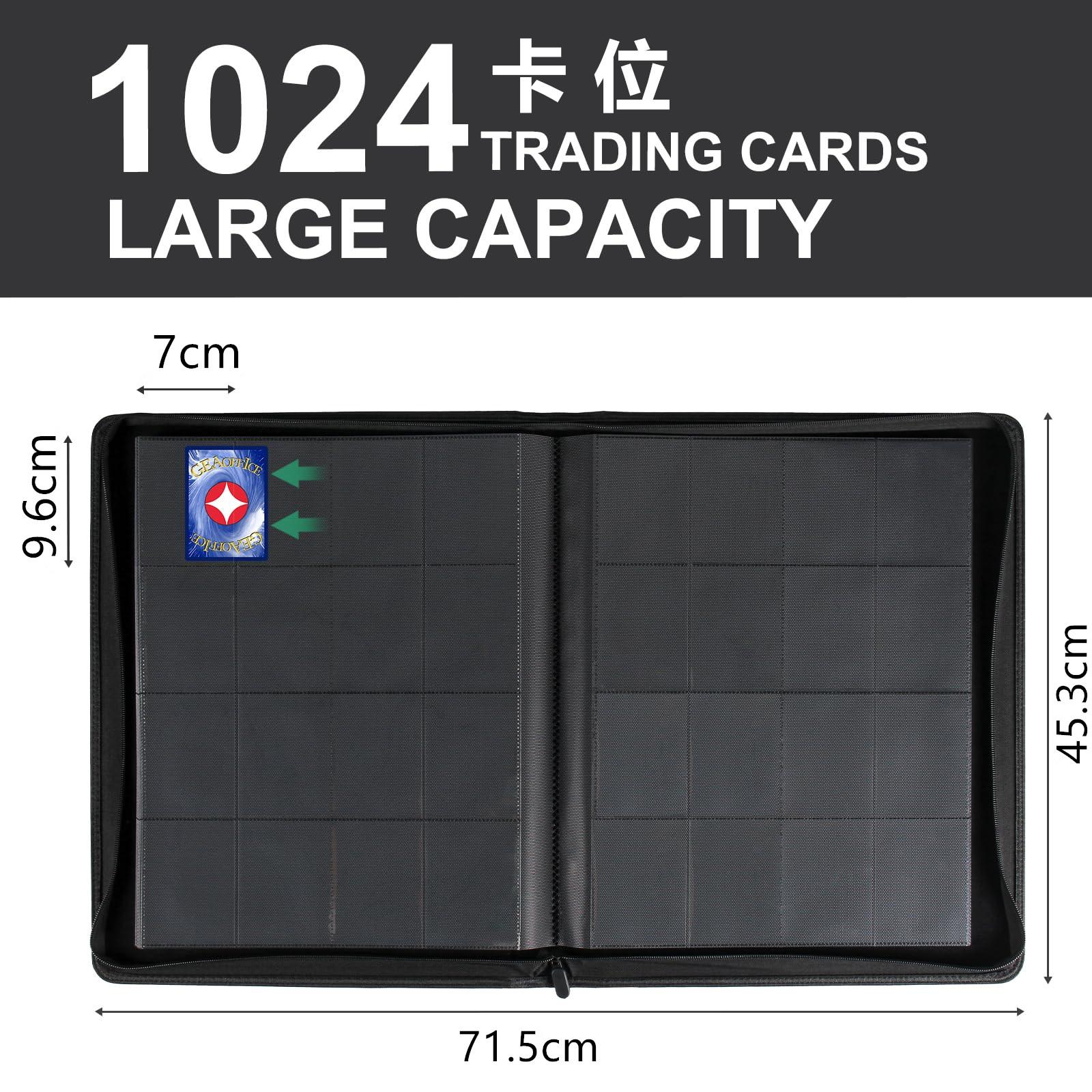 Large 1024 Hold TCG Card Binder 12/16 Pocket Zippered Waterproof for Pokemon YuGiOh Magic Cards Anime Game Card Collection Album - TikTok Shop Large 1024 Hold TCG Card Binder 12/16 Pocket Zippered Waterproof for Pokemon YuGiOh Magic Cards Anime Game Card Collection Album - TikTok Shop