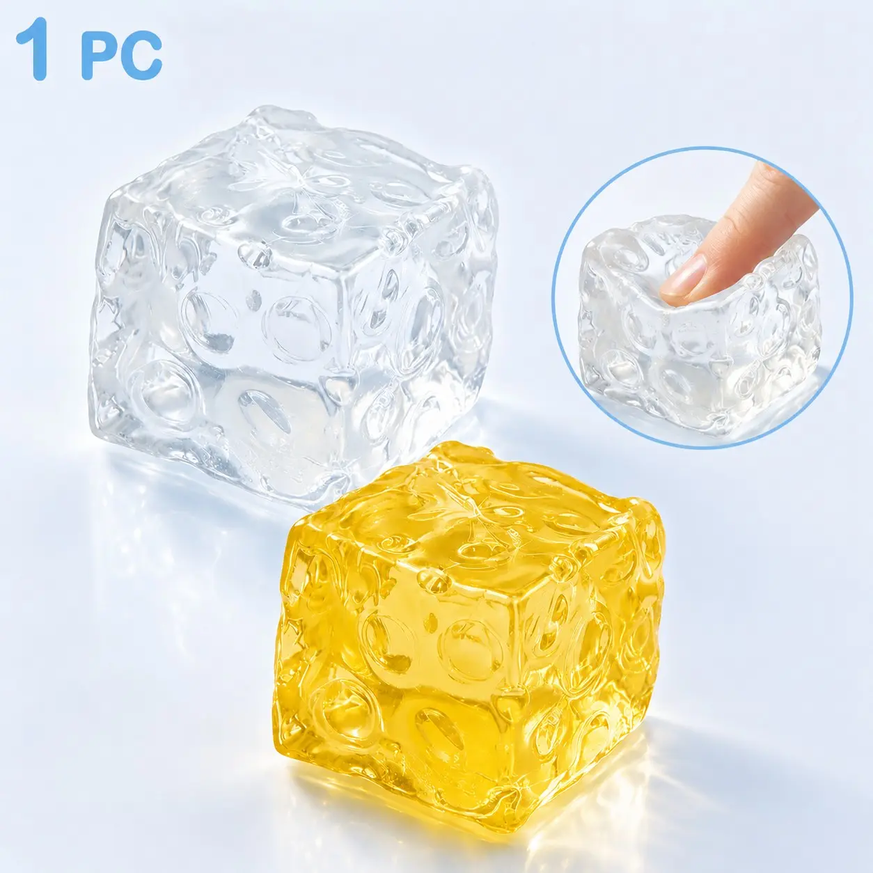 1 pc Crystal Cheese Squeeze Toy, Soft Squishy Cheese Block Squeeze Fidget Toy, Mini Slow Rebound Sensory Toy for Stress Relief, Cute Novelty Desk Decor & Party Favors for Teens Adults，Gifts for Birthday Party Favor