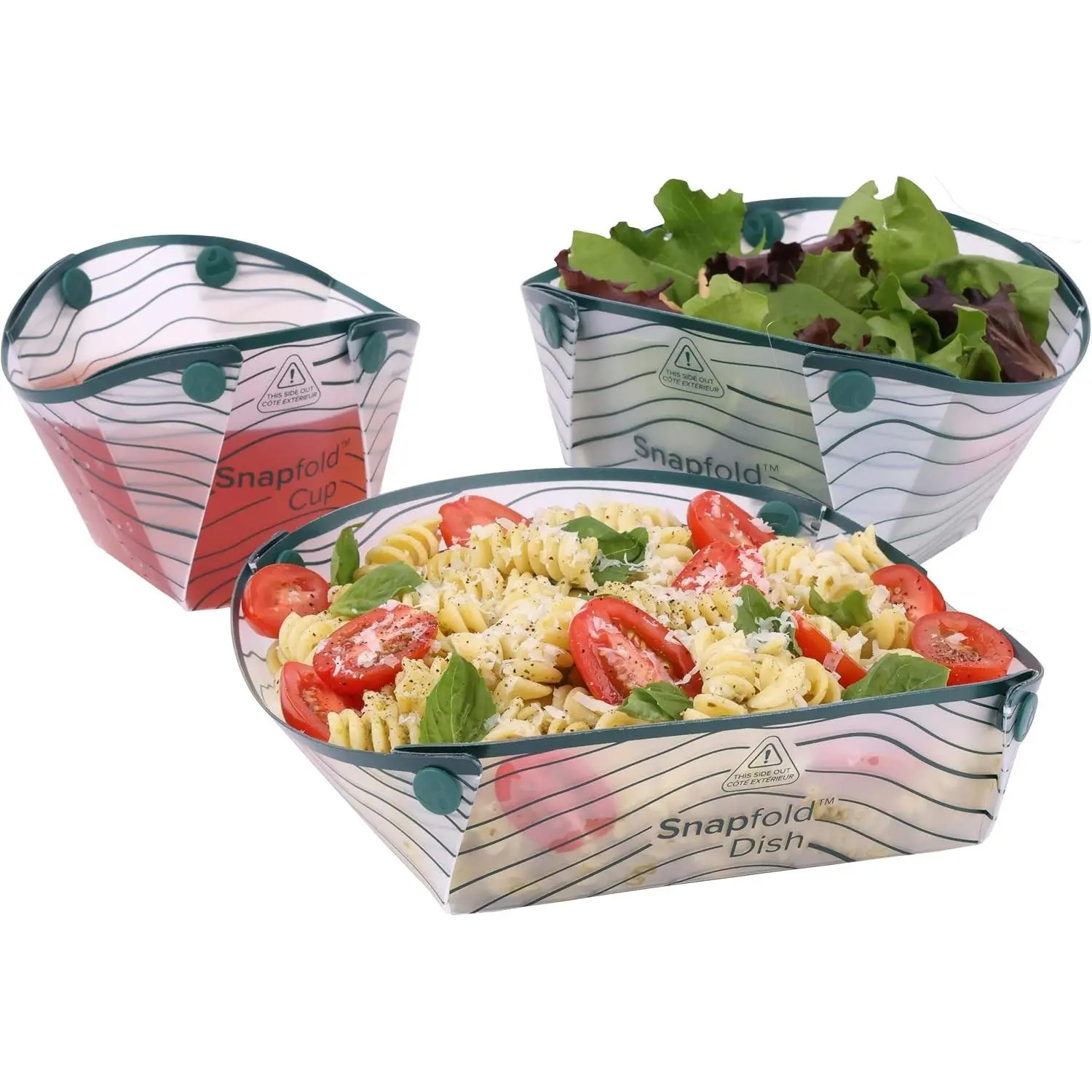 Snapfold™ Solo Pack 3-Piece Collapsible Tableware Set – Lightweight 4 oz, Leakproof, Compact Camping Gear for Backpacking, Hiking, and Outdoors, Includes Foldable Cup, Bowl, and DishGift