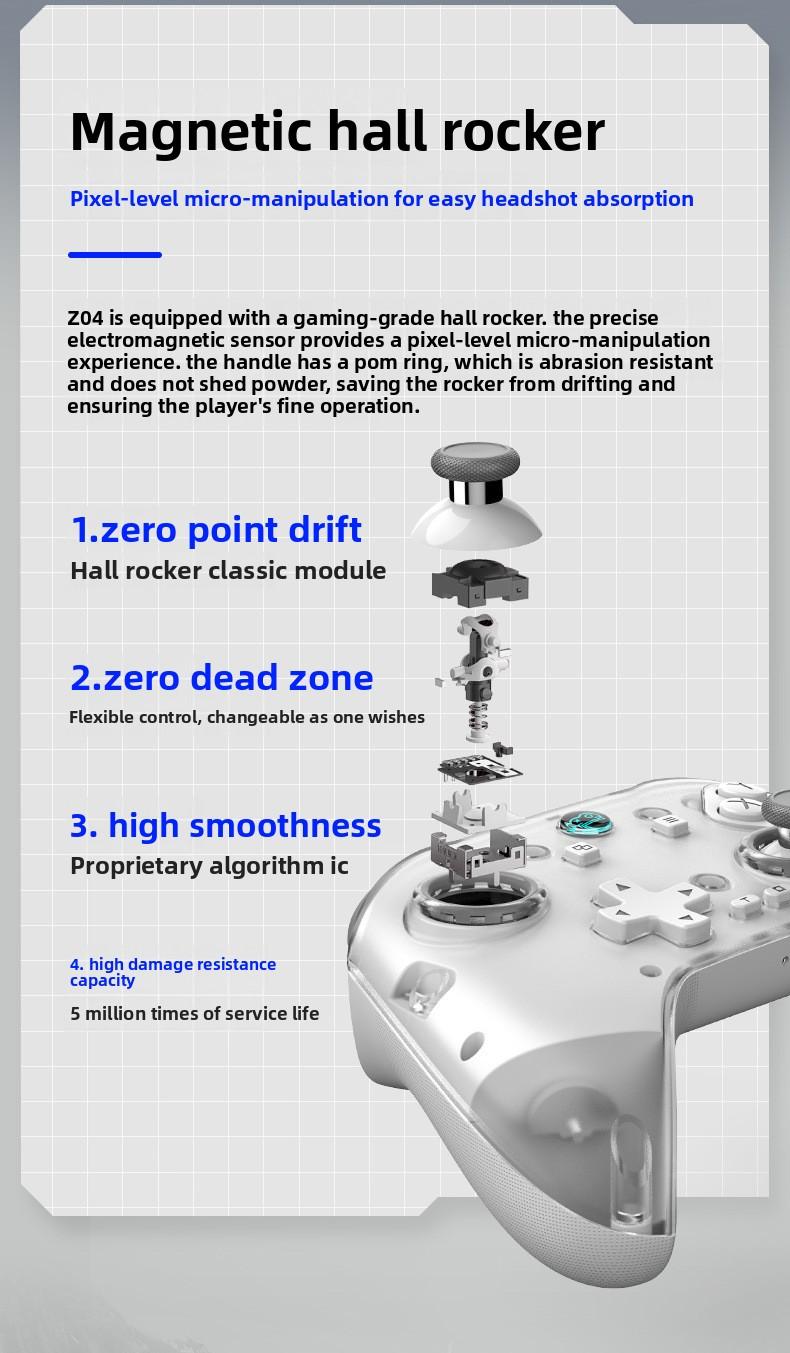 Wireless Bluetooth Handle Charging Base Magnetic Steam Gamepad Hall Rocker Android/iOS/PC PS5 Controller with Touchpad PS4 Turbo Set play vital accessories retro game console stick lever back thumbsticks grip dual vibration double Xbox function axis gyro