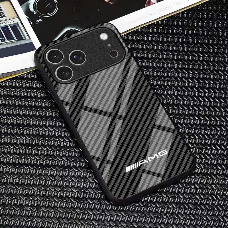 for iPhone 17/16/15/14/13/12/11 air/pro/promax/plus Carbon fiber texture mirror mobile phone case glass case 995 for iPhone 17/16/15/14/13/12/11 air/pro/promax/plus Carbon fiber texture mirror mobile phone case glass case 995