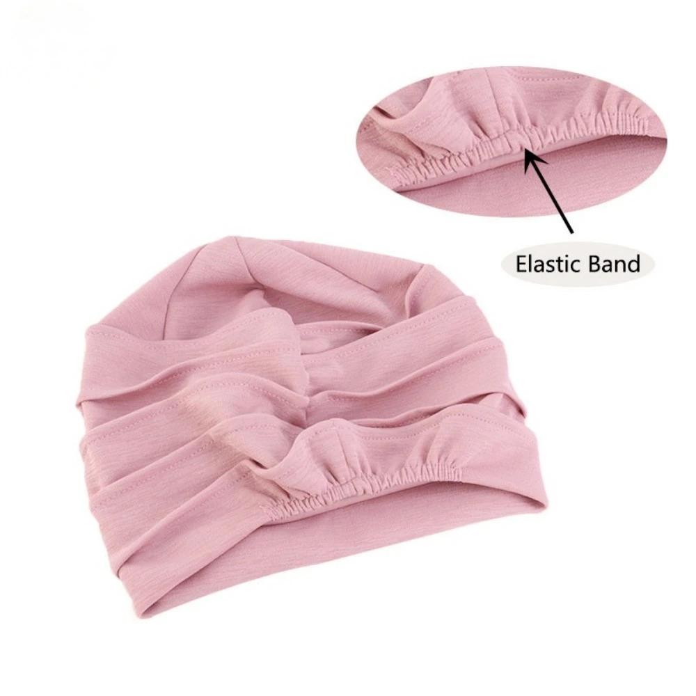 Cotton Slouch Beanie for Women Solid Color Chemo Cap Muslim Hijab Head Wrap Turban