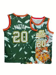 Summer New Men's Size 20 Basketball Jersey, Fashionable Men's Vest Made of Breathable, Comfortable, and Sweat-Absorbing Fabric