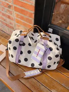 Simple, atmospheric, fashionable, and relaxed wave point travel bag with the same small bag decoration design. It is a large capacity multi back foldable practical single shoulder handbag, suitable for short distance travel and shopping