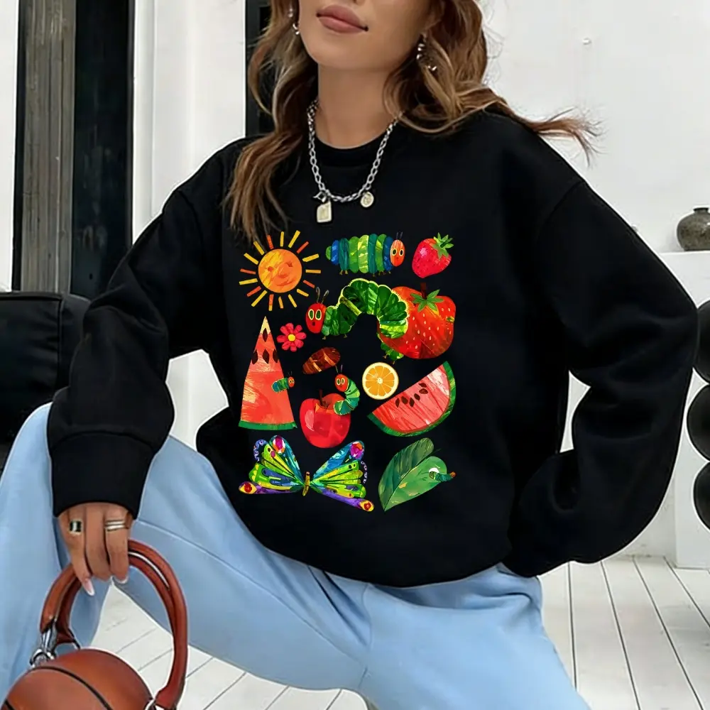 The Very Hungry Caterpillar Graphic Crewneck Sweatshirt Streetwear Pullover Long Sleeve Crewneck Sweatshirt Men Women Pullover Casual Top Unisex Casual Everyday Top