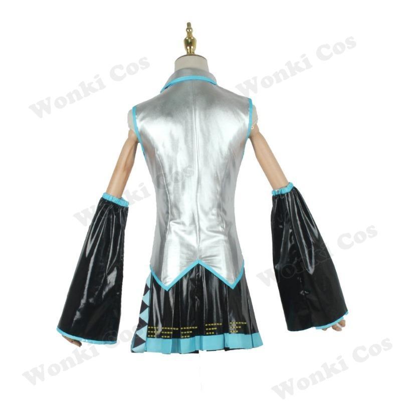 V Miku Cosplay Costume Green Ponytail Wig Virtual Singer Cosplay Shoes Boots Official Uniform for Girl Party Comic Con Outfits
