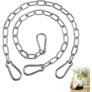 2 Pack 30 Inch Heavy Duty Chains for Swing, 440LB Hanging Chair Chain with 5/16 Thick Clasps, Adjustable Stainless Steel Chain Extension for Porch Tree Swing Hammock Chair Boxing Bag Yoga Gym