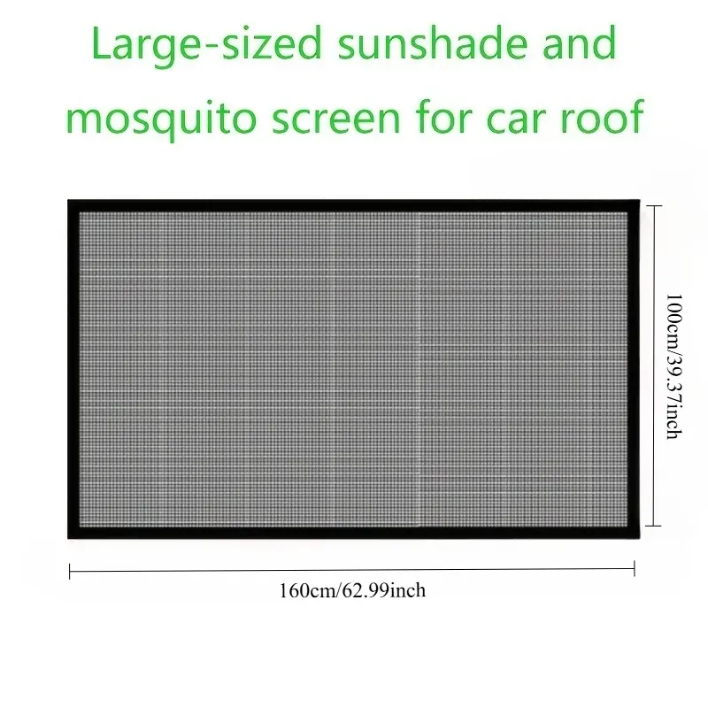 Hot car interior & bugs through sunroof after parking? Ventilated roof mesh cools cabin, perfect accessory for camping and outdoor vehicle storage