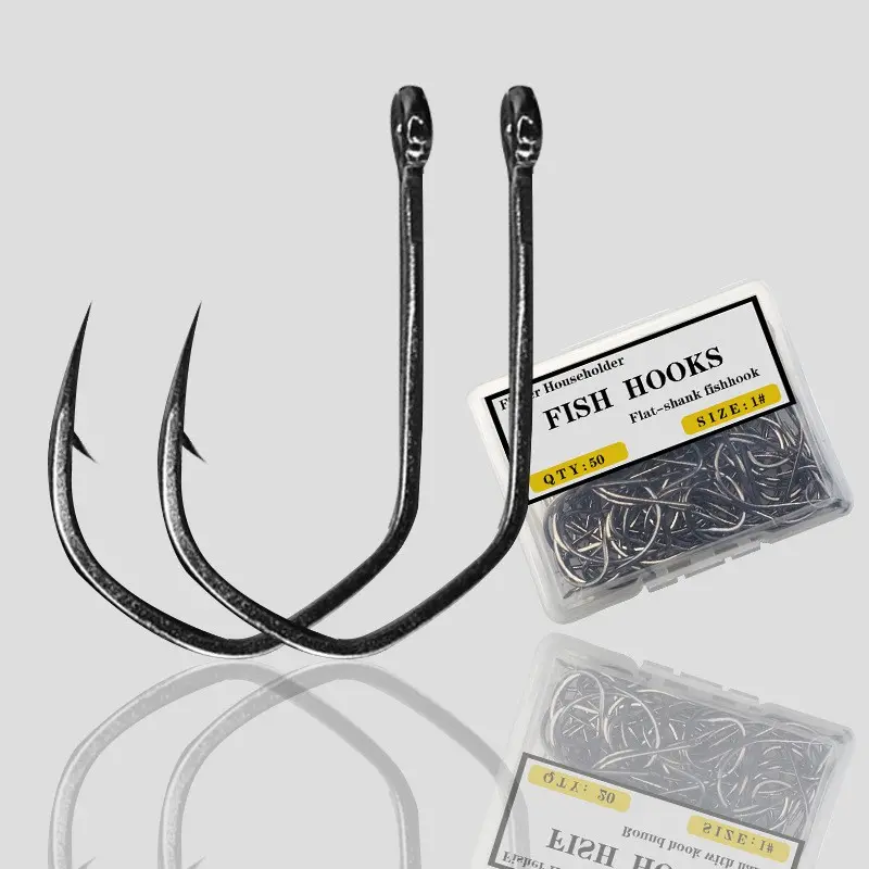50/200 Pack Fishing Hooks, Premium High Carbon Steel Barbed Fish Hooks, Sharp Nickel Hooks for Bass Fishing, Trout Fishing, Outdoor Anglers