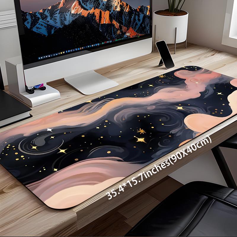 Fantasy Galaxy Pattern Mouse Pad, Large Mouse Pad, Non-slip Rubber Base Mousepad, Desk Keyboard Mat for Home Office Game Room, Desk Accessories, Desk Gadgets