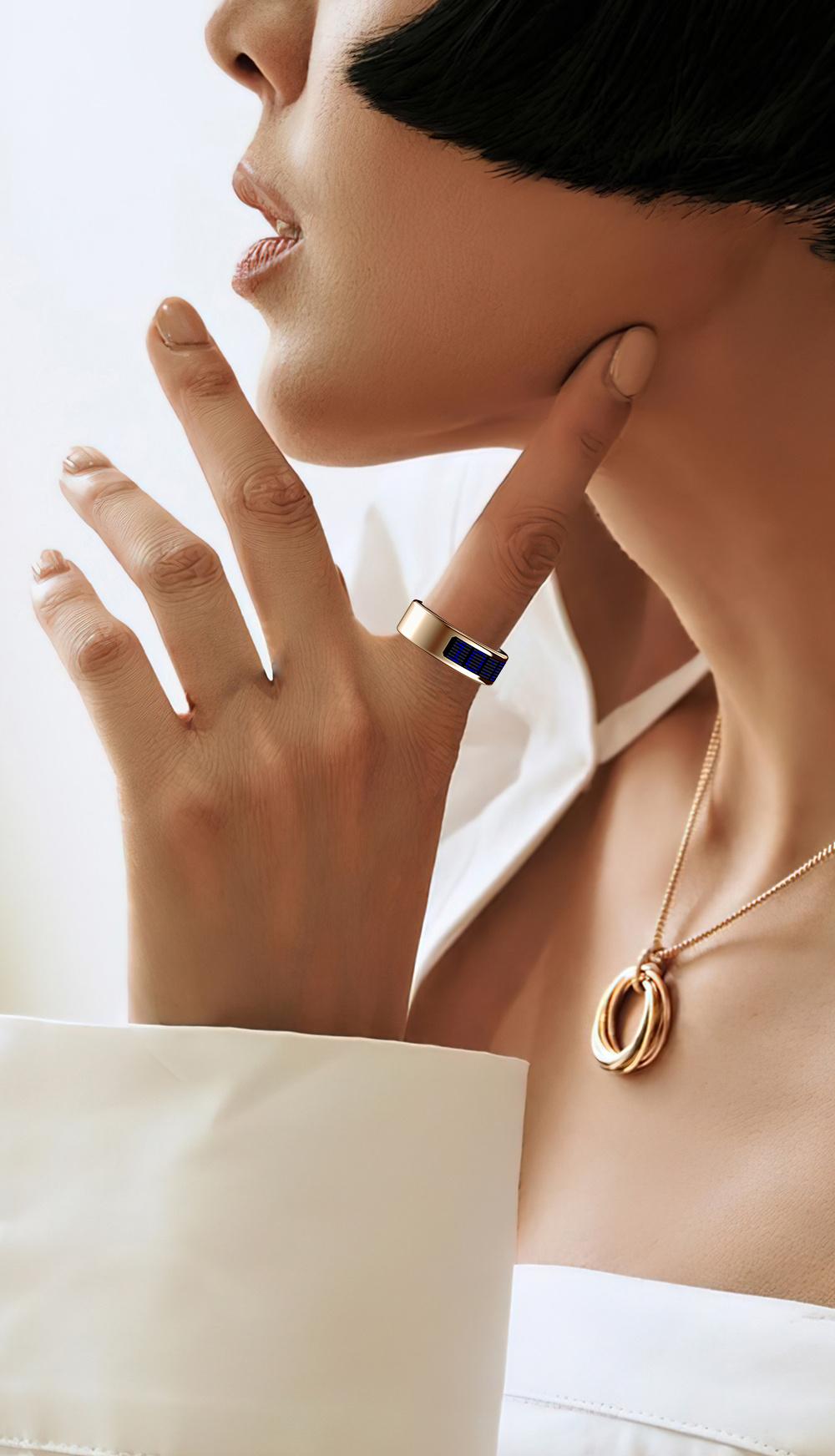 Stylish Smart Ring for Men And Women with Digital Display-Health Ring, Built-In Caller ID Function, Sleep, Exercise, Menstrual Cycle Recording, IP68 Fitness Ring, Fitness Tracker Ring, with Magnetic Charging Base Long Battery Life