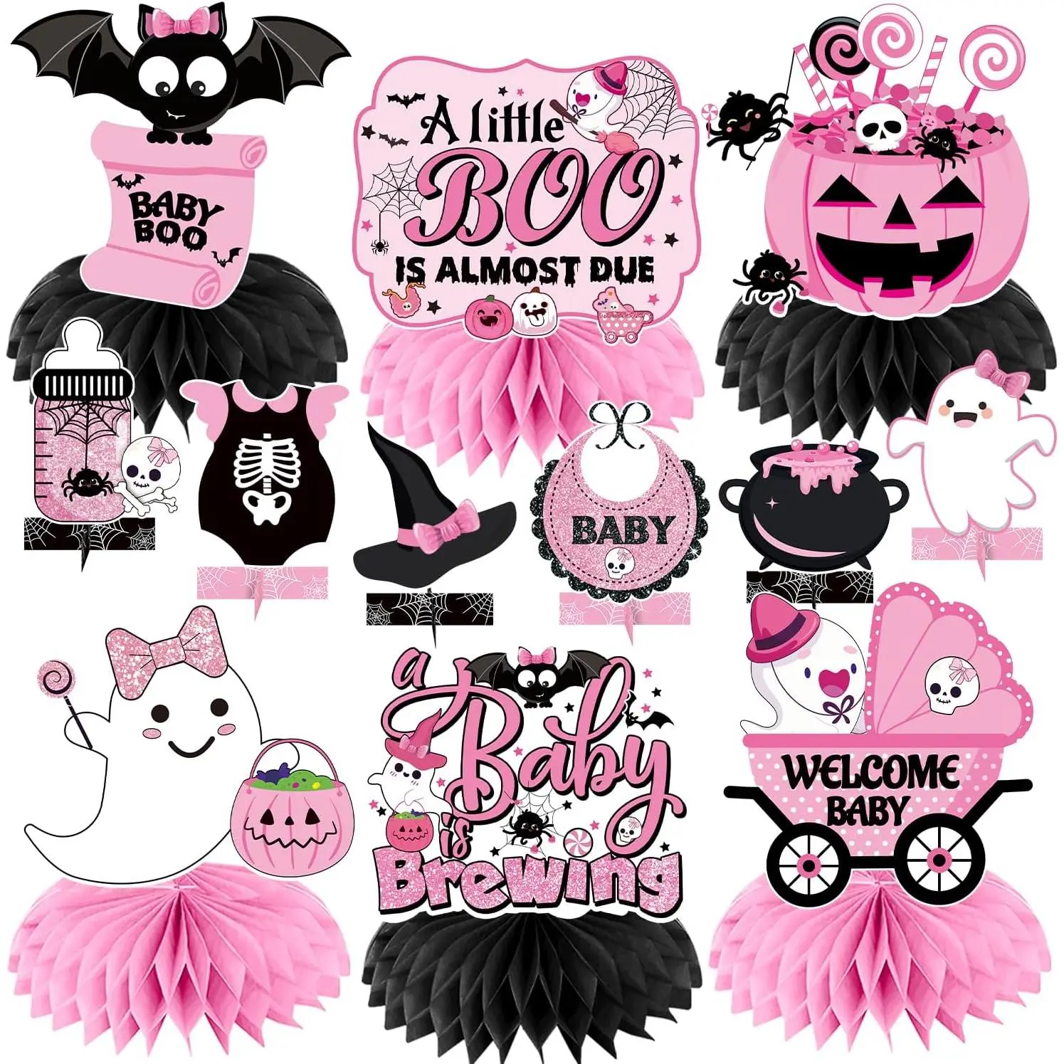 Halloween Baby Shower Decorations A Little Boo Is Almost Due Centerpiece