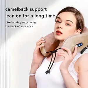 Electric Neck Massager with Heating and Vibration, 3D Kneading Acupressure, U-Shaped Pillow, Relaxing Massage Device for Pain Relief