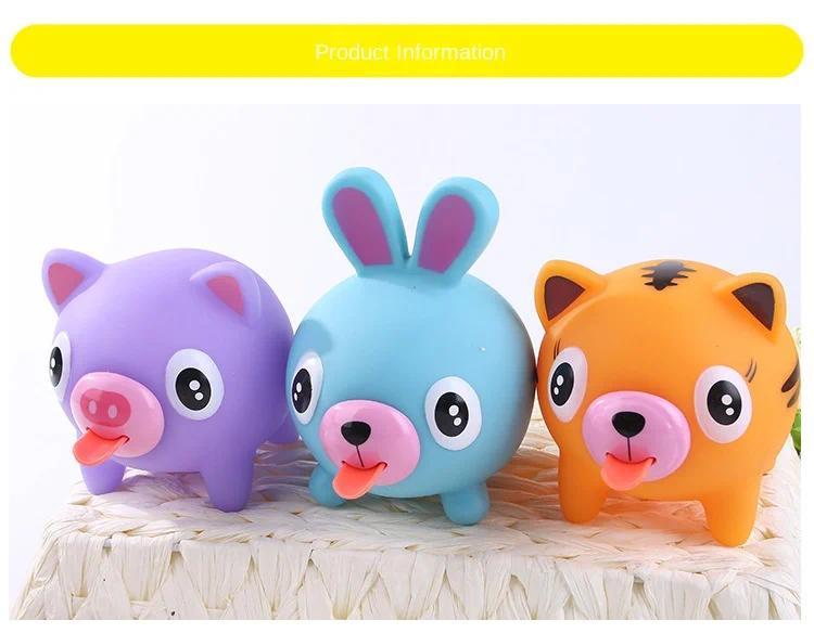 Talking Animal Baby Toys Jabber Ball Tongue Out Stress Relieve Soft Cute Tiger Pig Dog Ball Great Gifts for Kids Adult Baby Toys