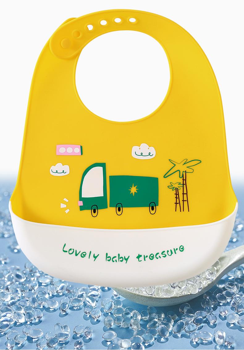 Food Grade Silicone Baby Bib, Ultra Soft Waterproof Feeding Bib for Toddlers