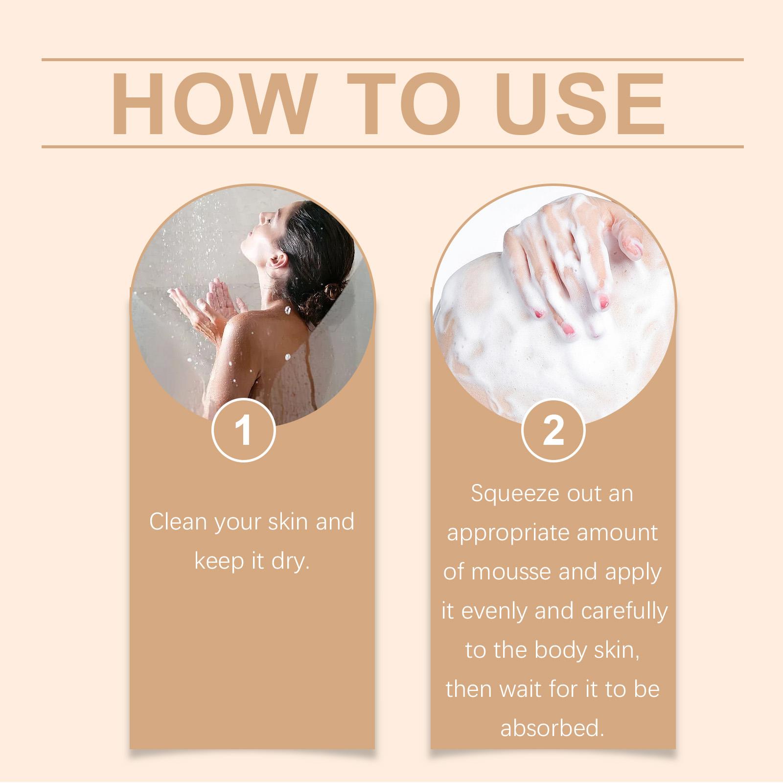 OUHOE Body Tanning Mousse, Sun-Free Indoor Self Tanner with Coffee & Coconut, Mousse Texture Streak-Free Natural Bronze, Fast Absorbing Non-Greasy Hydrating for All Skin oil shower tan self-tanning bronzing agent