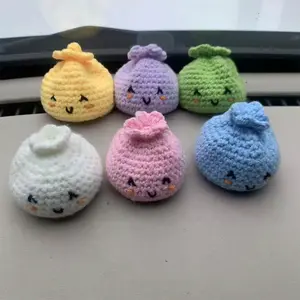 Handmade Knitted Baozi Dolls, Soft Adorable Healing Style, Stress Relief Plush Keychain, Car Interior Decor, Desktop Ornament, DIY Craft Kit