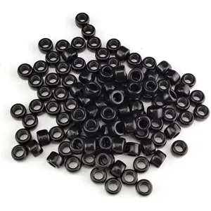 6 x 9mm,Pony Beads Opaque Multicolor Mix Plastic  Bulk Craft Pony Beads,300PCs (Black)