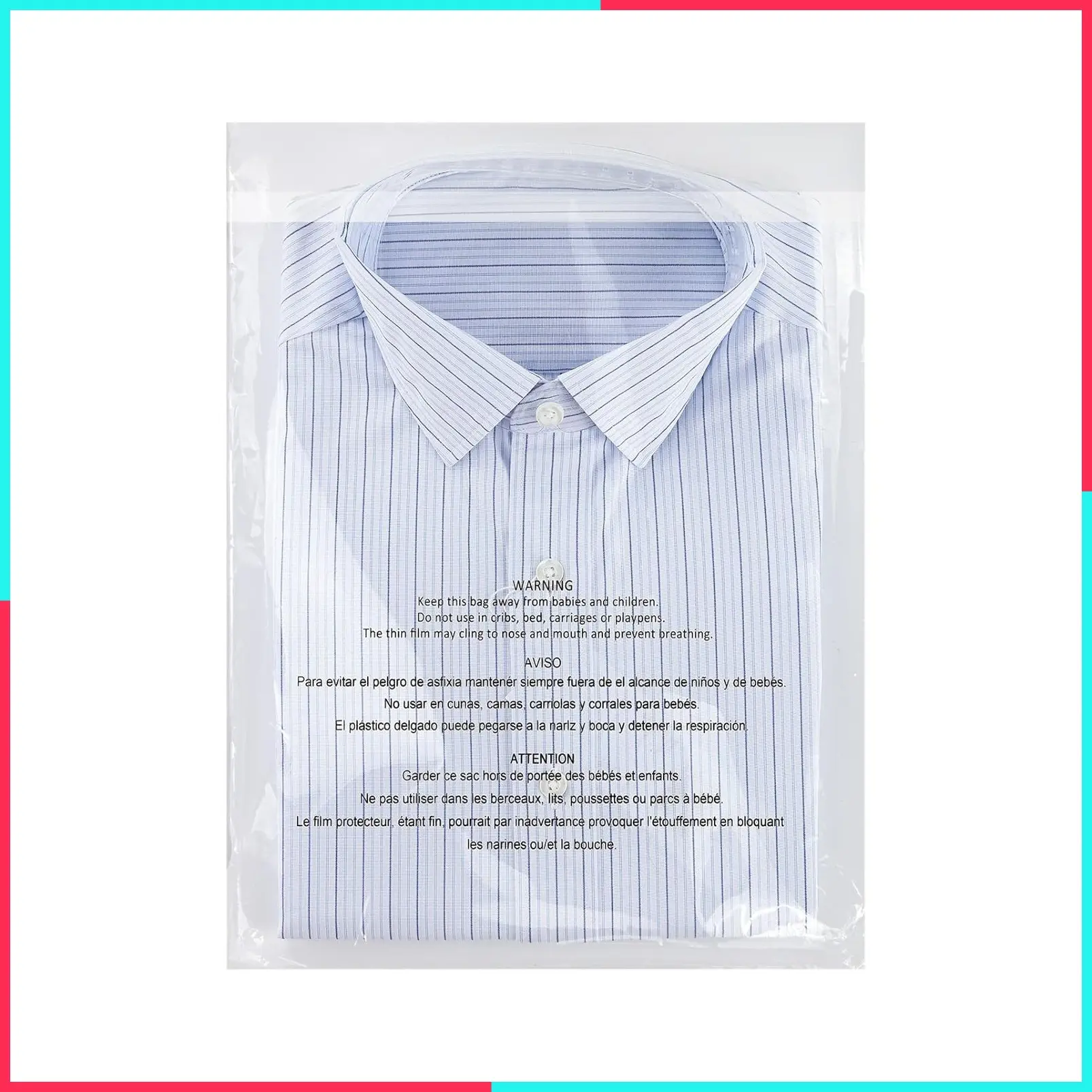 100 Pack 9 x 12 Inch Clear Plastic Poly Bags with Suffocation Warning, Resealable Self-Seal Bags for A4 Documents, Clothing, Shipping and Packaging
