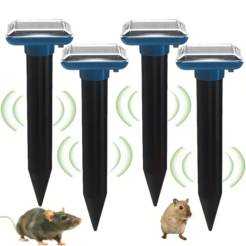 Outdoor Buzzing Vibration Animal Repeller, Ground Insert Waterproof Snake Rat Deterrent, Effective Rodent and Snake Control Device
