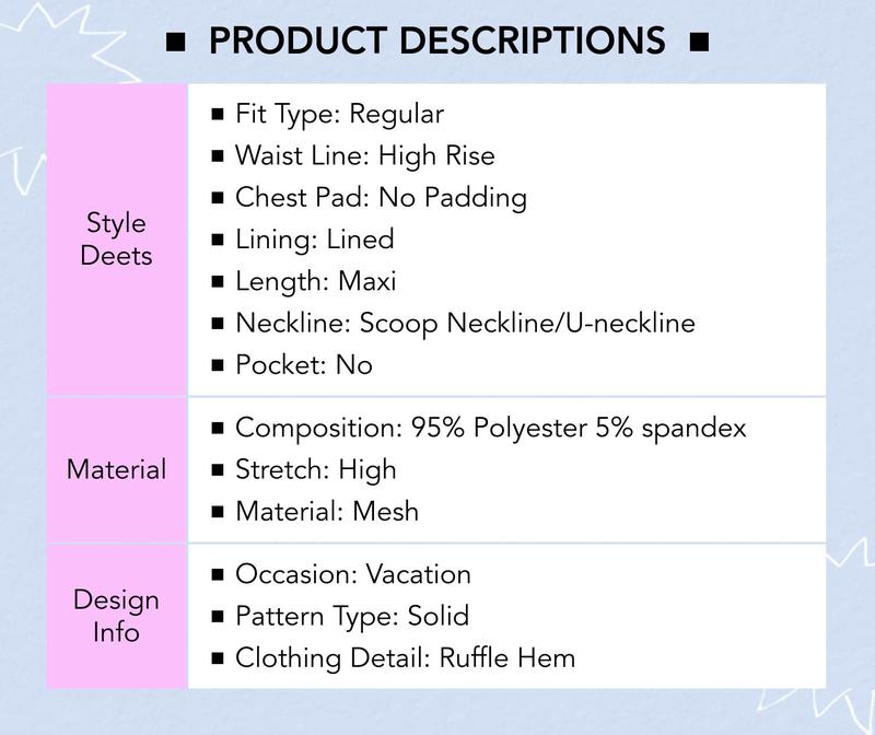 Cider Mesh Ruffle Hem Maxi  Summer Casual Wear Dress