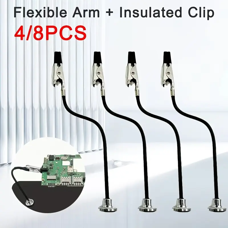 [4/8pcs] Flexible Alligator Clips with Protective Soft Tips |   Bendable Helping Hands for DIY Crafts, Model Painting, Jewelry Making & Soldering. Versatile Desk Auxiliary Clamps for Hobbyists and Model Enthusiasts