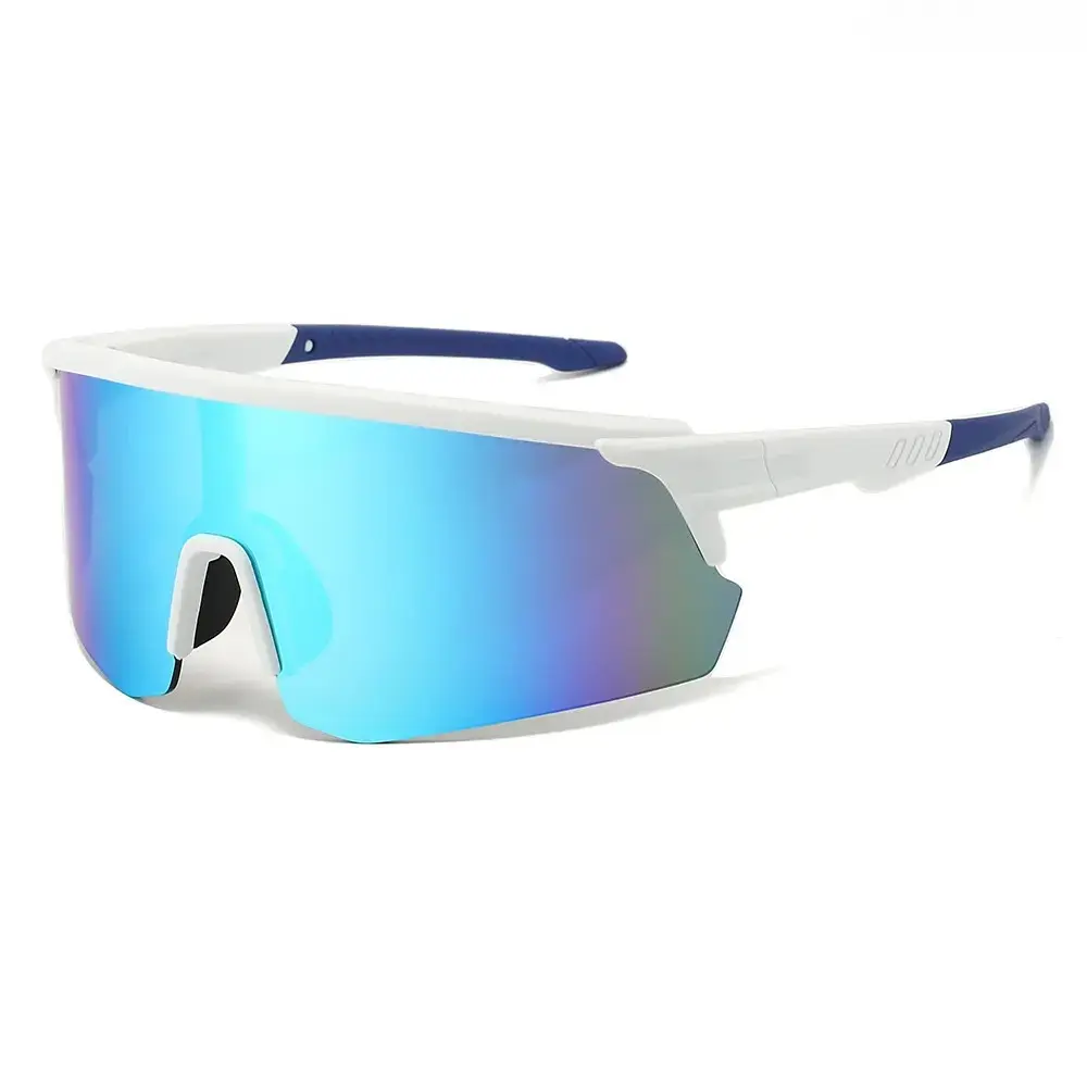 Men's Oversized Sports Sunglasses, Wraparound Cycling Glasses with Silver Mirror Lens, UV Protection Lightweight Bike Eyewear for Cycling, Running, Driving, Hiking & Outdoor Activities sohochic