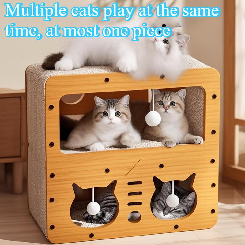 Vertical Cat Scratching Board Cat House Summer Cool Integrated Extra Large Double-Layer Cat Villa Extra Large Nest Wear-Resistant and Non-Shedding Cat Scratching Board Scratcher Board