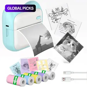 Wireless Mini Thermal Label Printer, 200 Dpi, USB Rechargeable, Portable Inkless Label Maker Sticker Printer, Compatible with iOS & Android #GLOBAL PICKS