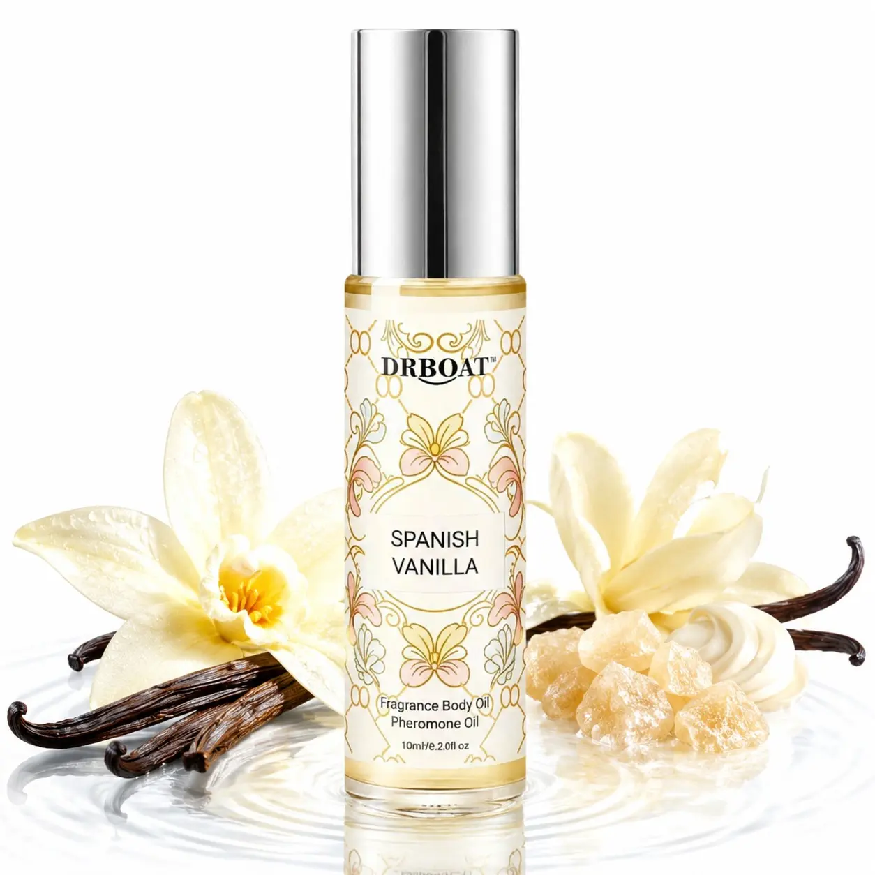 10ML Spanish Vanilla Car Pheromone Oil - Roll-On Sweet Vanilla Scented Air Perfume Oil, Romantic Eau de Toilette for Air Freshener, Long-Lasting Vanilla Scent for Dating, Traveling, Car Diffuser&Car Accessory Freshener.