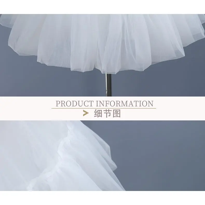 In Stock White Top Quality Ballet Petticoat Ruffle Tulle Short Crinoline Bridal Petticoats Lady Girls Child Underskirt Jupon