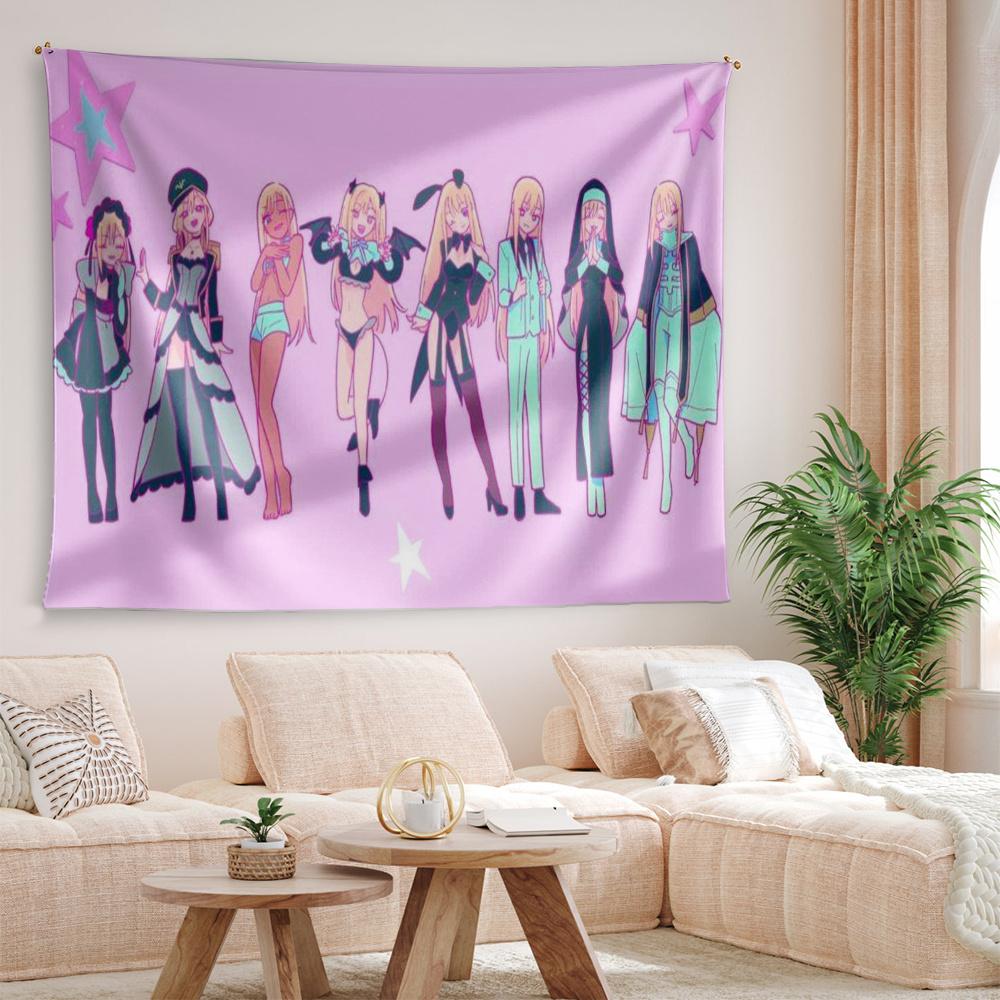 1-piece anime tapestry suitable living room, bedroom, office decoration - horizontal hanging featuring beautiful ED scenes and role-playing styles. Brightly colored polyester poster designed specifically anime fans. Durable horizontal hanging design