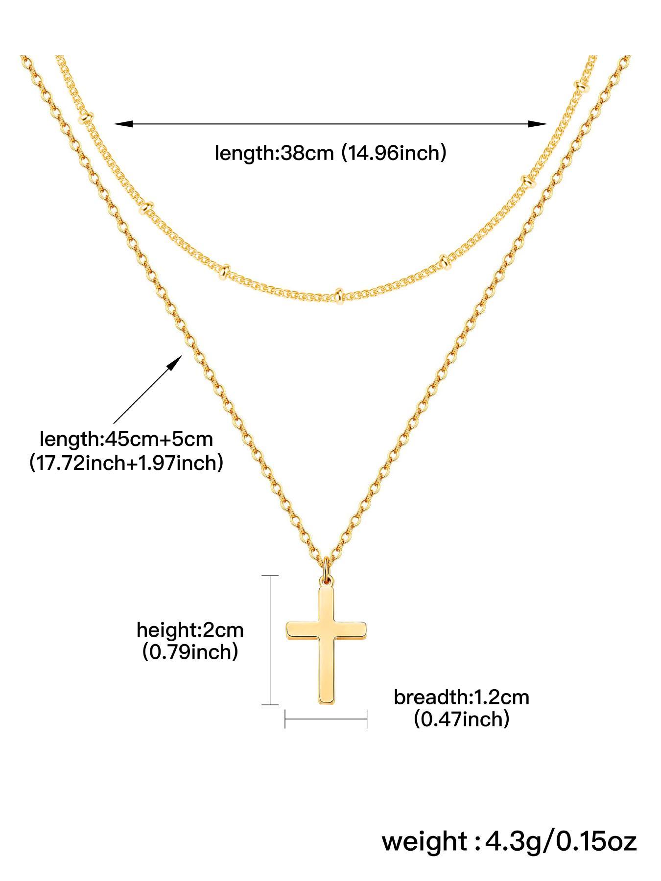Simple Stainless Steel Cross Design Layered Necklace, Fashion Jewelry for Party, Daily Clothing Decor, Trendy All-match & Exquisite Jewelry for Birthday Gift