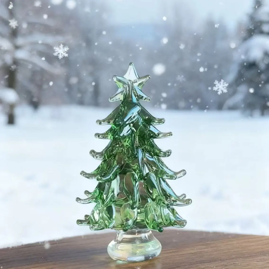 Christmas Crystal Tree Ornament, Handcrafted Filigree Texture, Durable Transparent Material, Elegant Ideal for Living Room, Bedroom, Coffee Shop
