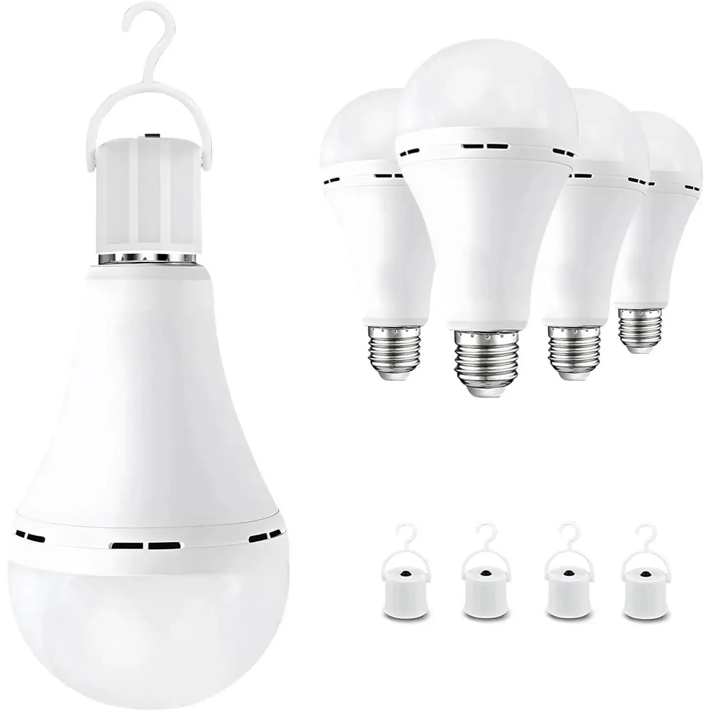GMOX 4 Pack Emergency Rechargeable Light Bulbs, Battery Backup LED Bulbs for Power Outages, Multi-Use Emergency Lights for Home Blackout Hurricane Camping