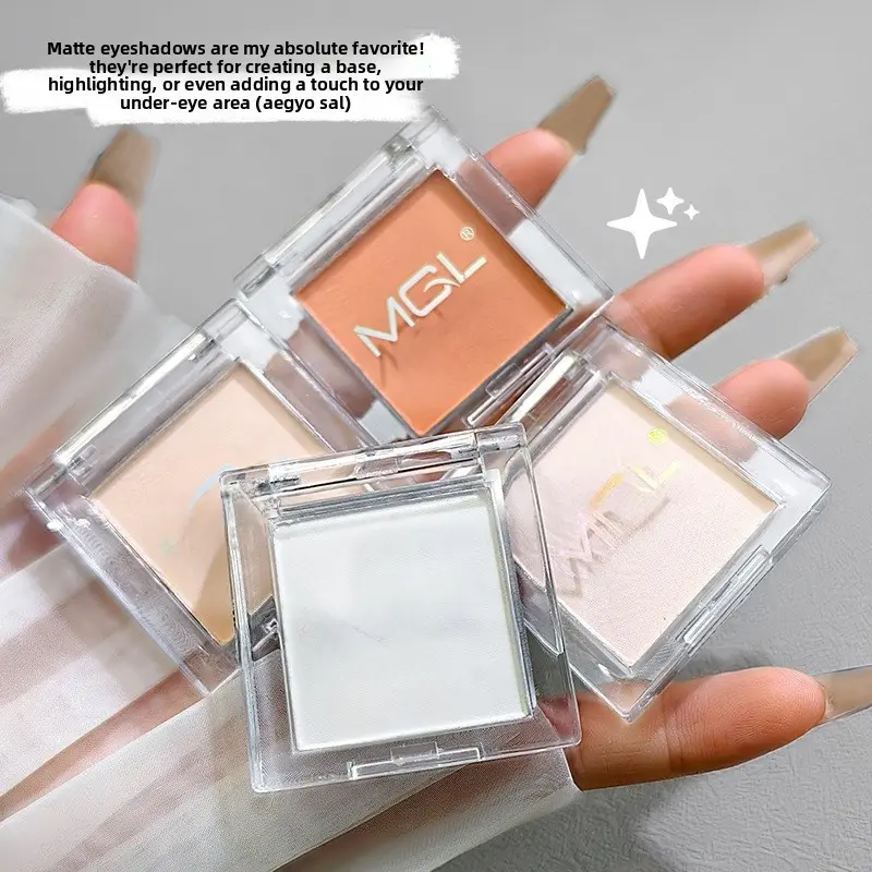 MGL Single Matte Highlighter Eyeshadow - Ultra-Fine Formula, Gentle, Long-Lasting Pure White Luminous Powder for All Skin Types, Brightening Radiance, Korean Beauty Product (Bronzer & Highlighter for Face Body)