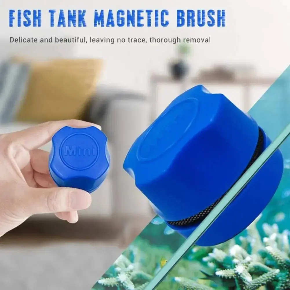 1Pc Aquarium glass algae scraper magnetic brush, mini glass cleaning brush Cleaner