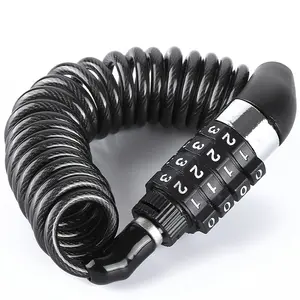 Heavy-Duty Combination Cable Lock, Portable Anti-Theft Lock for Bicycle, Motorcycle, Helmet & Luggage