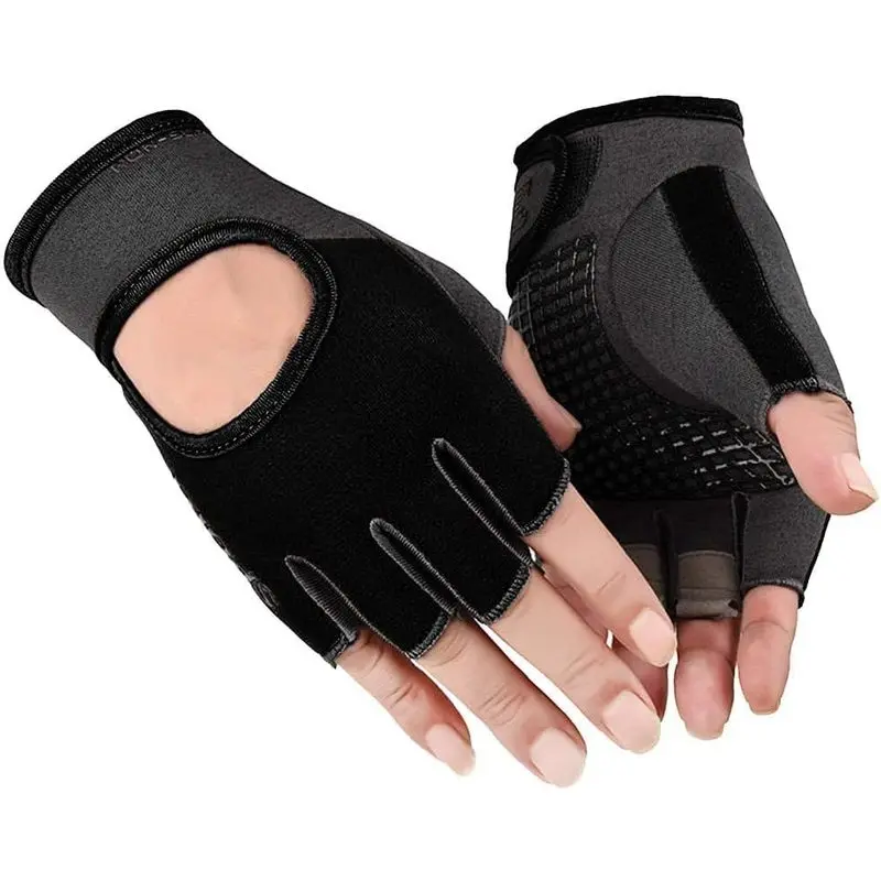 Workout-Gloves for Men Women Fingerless-Weightlifting Non-Slip Sport-Gloves |   Women lightweight breathable Fabric, Non-Slip palms adjustable wrist straps for gym fitness training and cycling