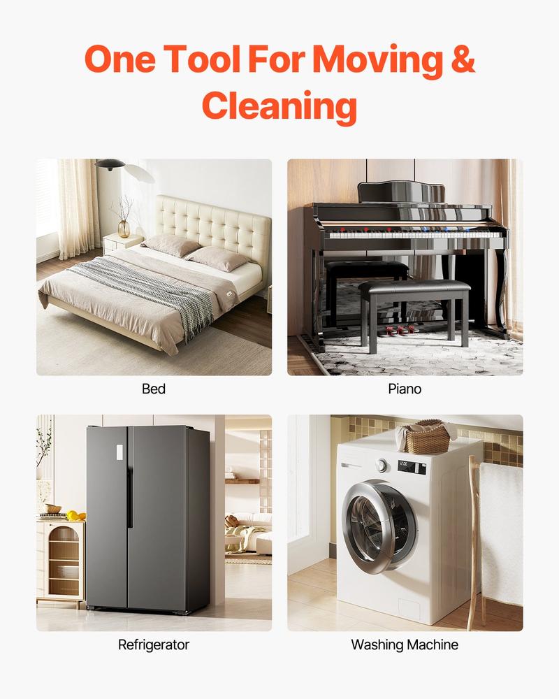 VEVOR Furniture Dolly, Maximum Load 1200 lbs, Heavy Duty Furniture Movers with 5 360 ° Rotation Wheels, Carbon Steel Panel, Furniture Lift Slider Tool Set for Appliances, Sofa, Fridge, Washing Machine VEVOR Furniture Dolly, Maximum Load 1200 lbs, Heavy Duty Furniture Movers with 5 360 ° Rotation Wheels, Carbon Steel Panel, Furniture Lift Slider Tool Set for Appliances, Sofa, Fridge, Washing Machine