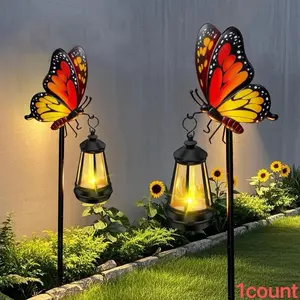 Solar Lights Outdoor Waterproof Butterfly Garden Decor, Outdoor Landscape Lights, 32.28in Garden Butterfly Stakes with Solar Lights, Birthday Gifts for Women Mom